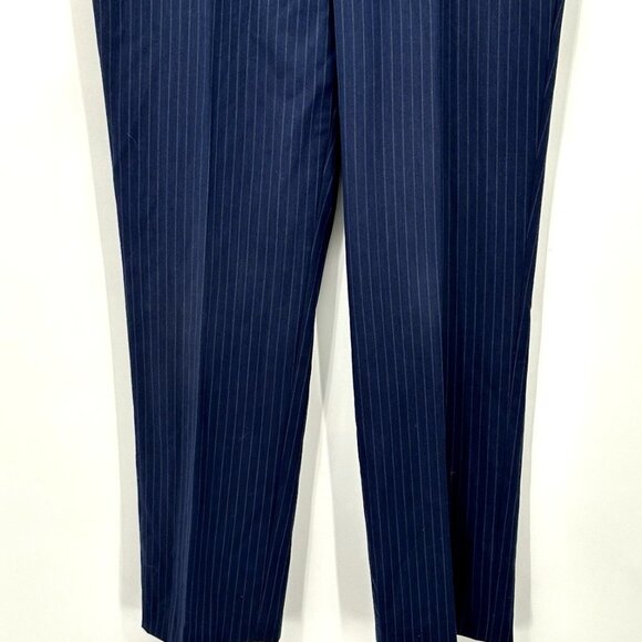 STAFFORD 2 piece suit separates pinstripe navy blue 100% wool classic 42L 36W - Picture 8 of 15